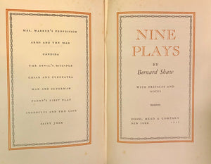 Nine Plays By Bernard Shaw : With Prefaces and Notes